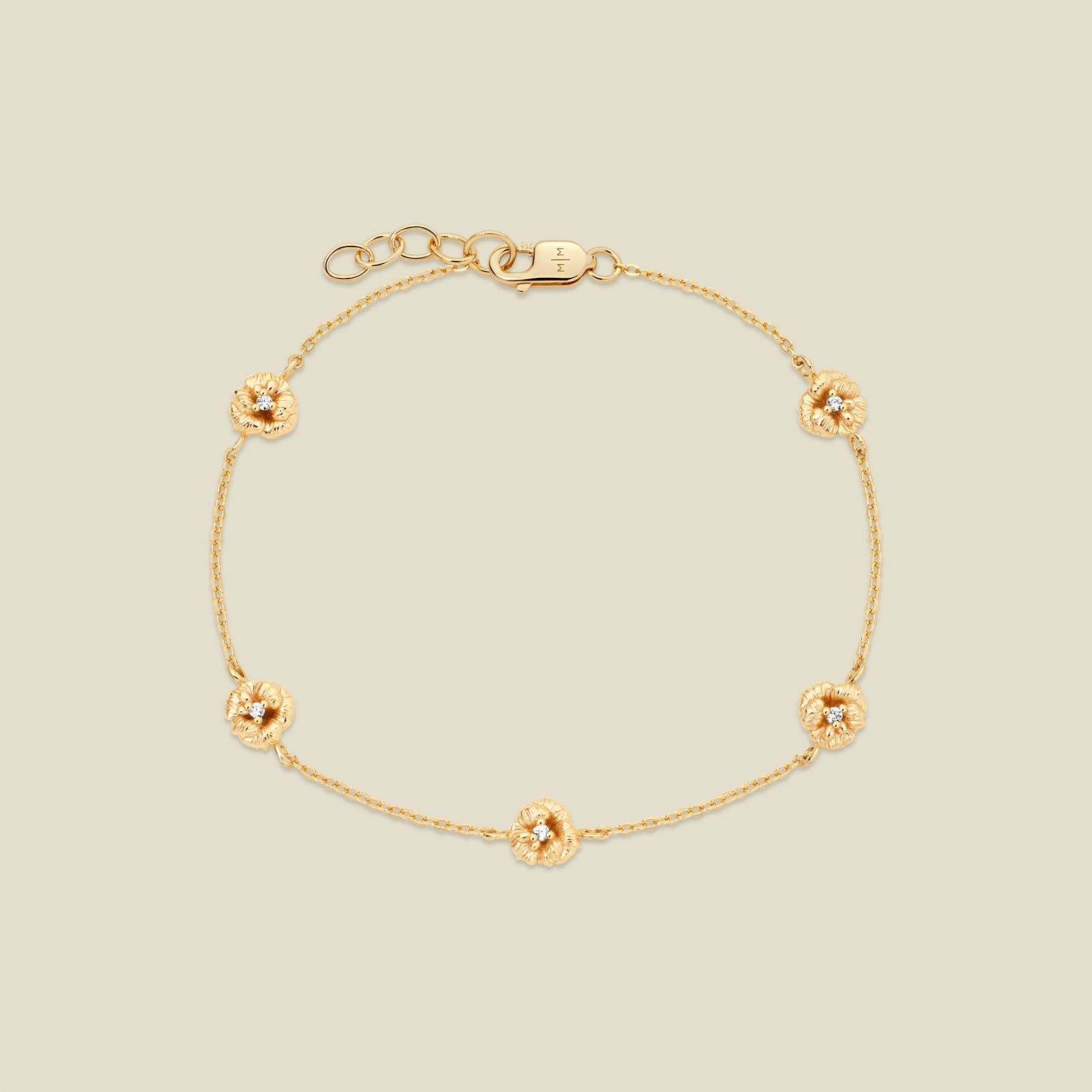 February CZ Birth Flower Station Bracelet