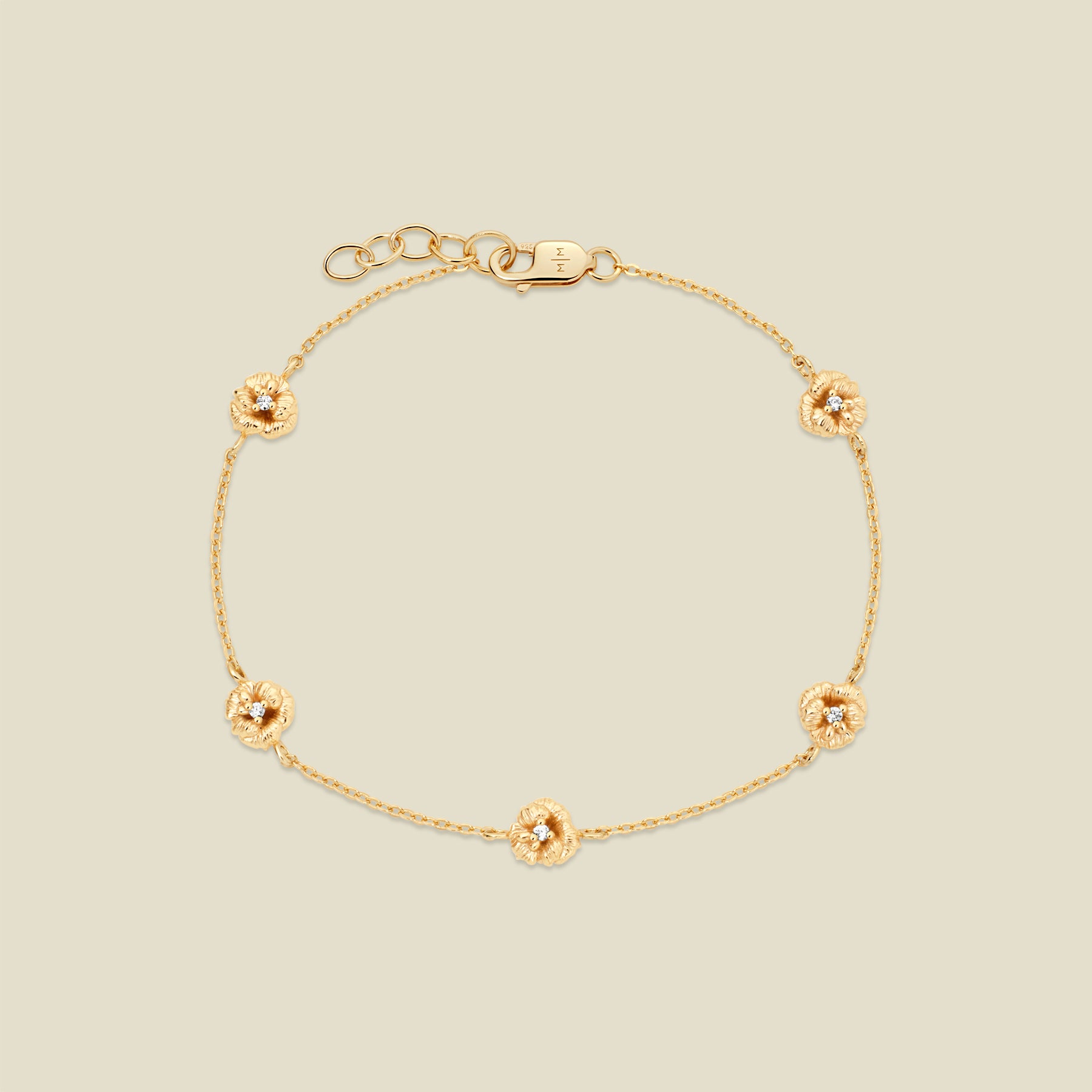 February CZ Birth Flower Station Bracelet