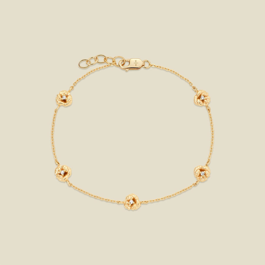 February CZ Birth Flower Station Bracelet
