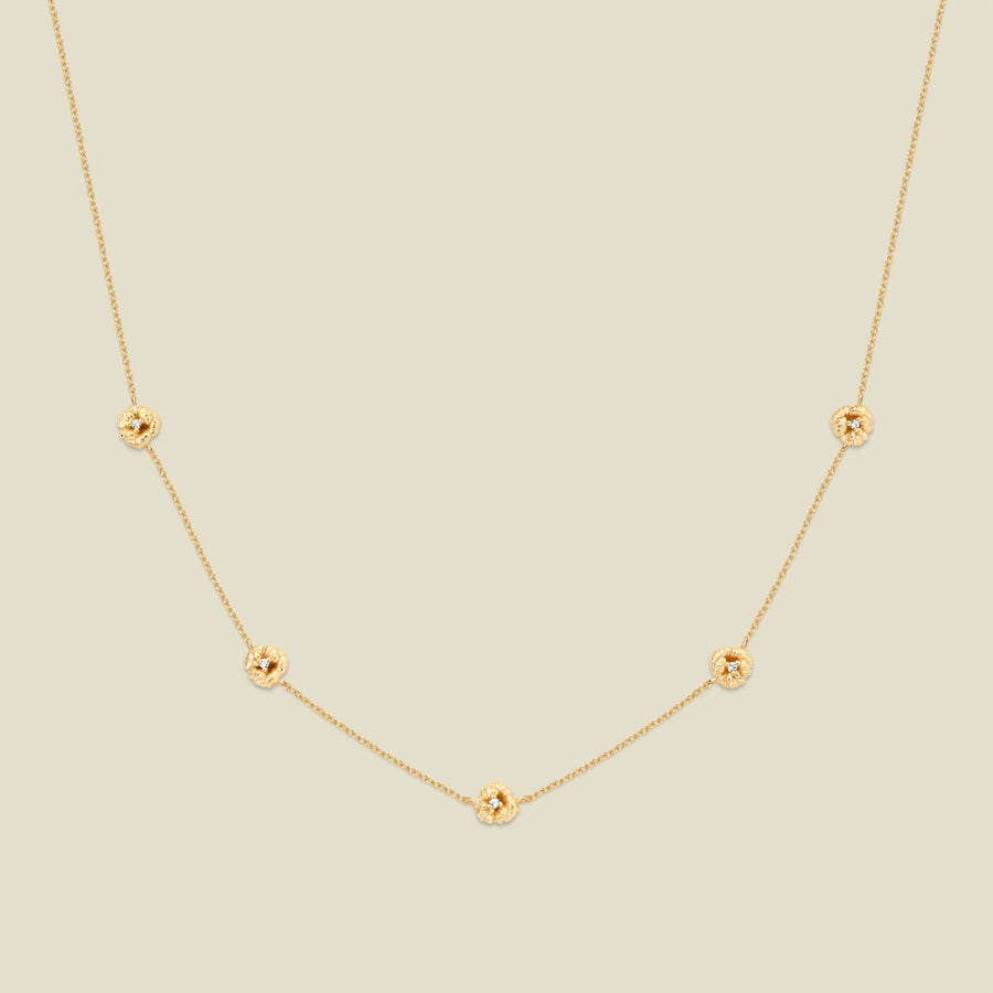 February CZ Birth Flower Station Necklace