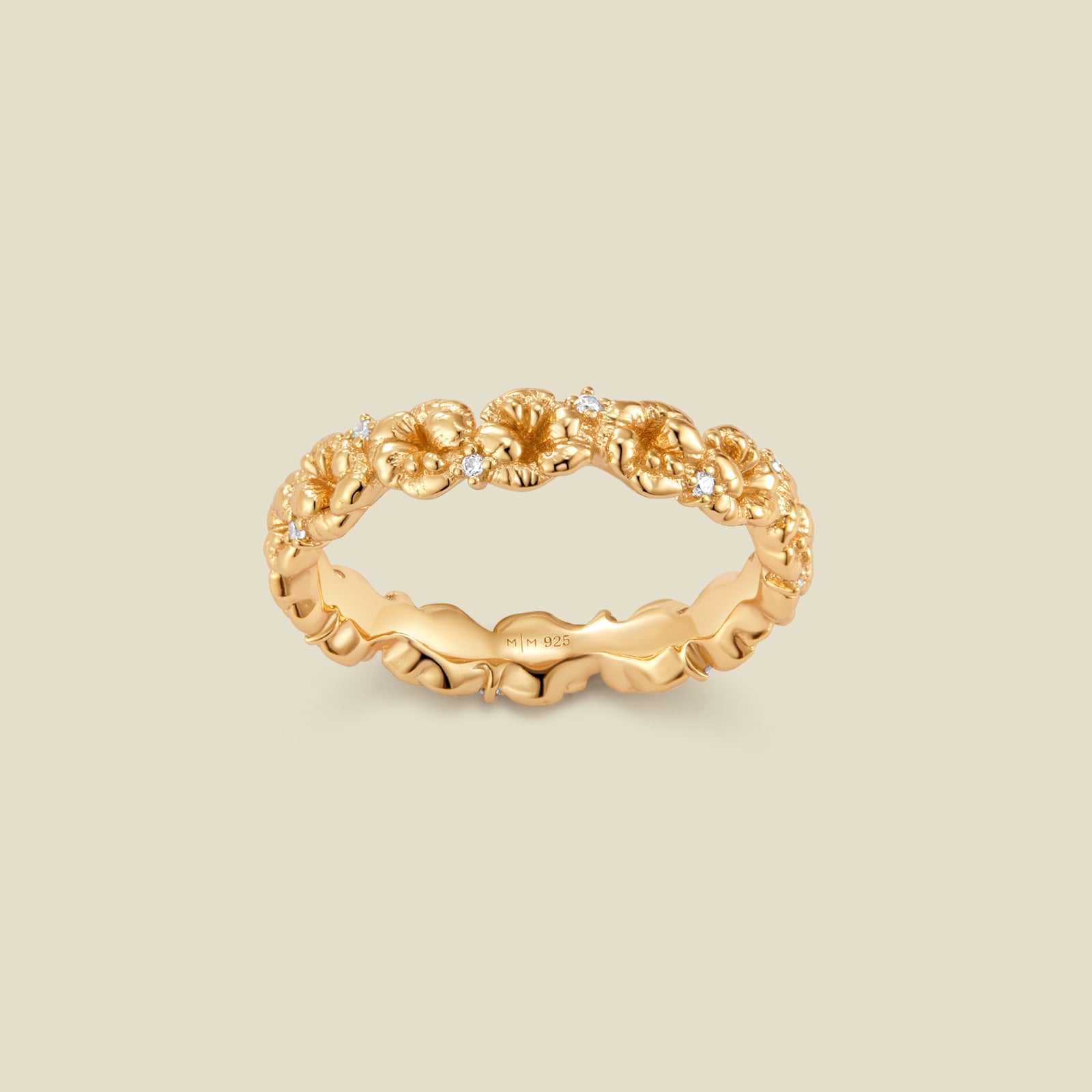 February CZ Birth Flower Eternity Ring