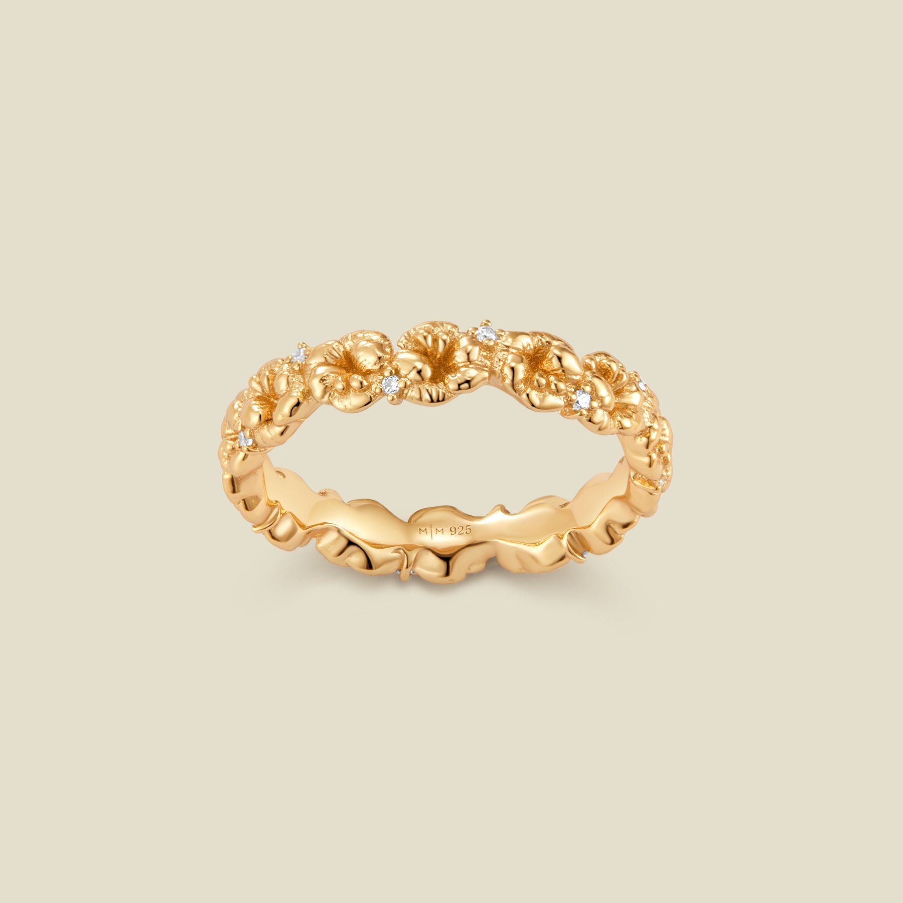 February CZ Birth Flower Eternity Ring