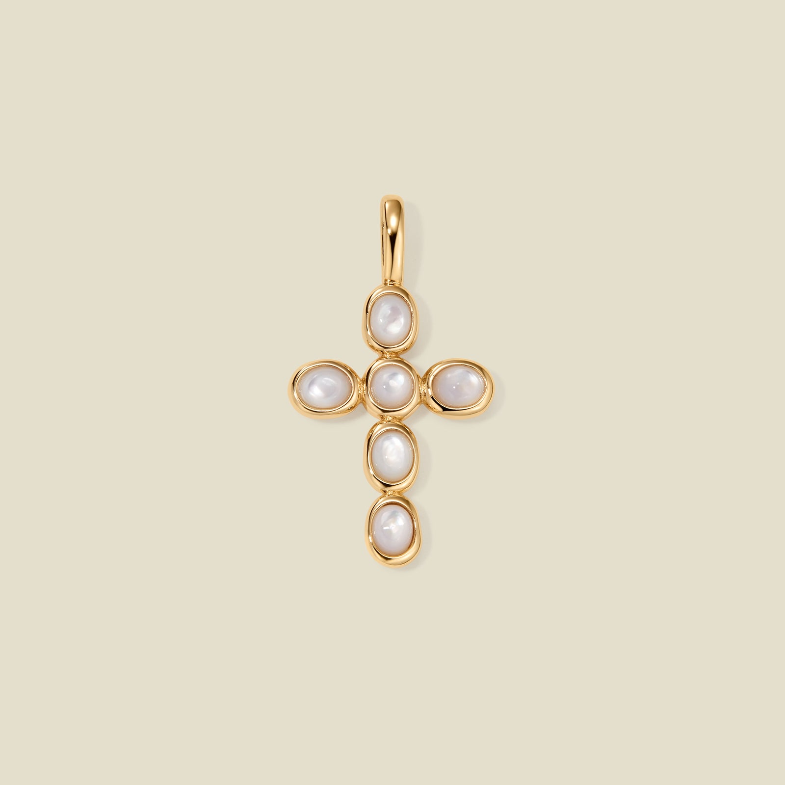Mother of Pearl Cross Charm