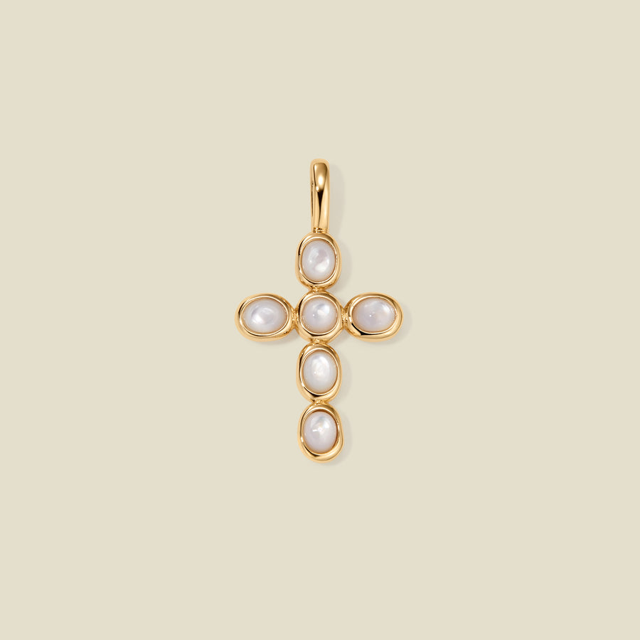 Mother of Pearl Cross Charm