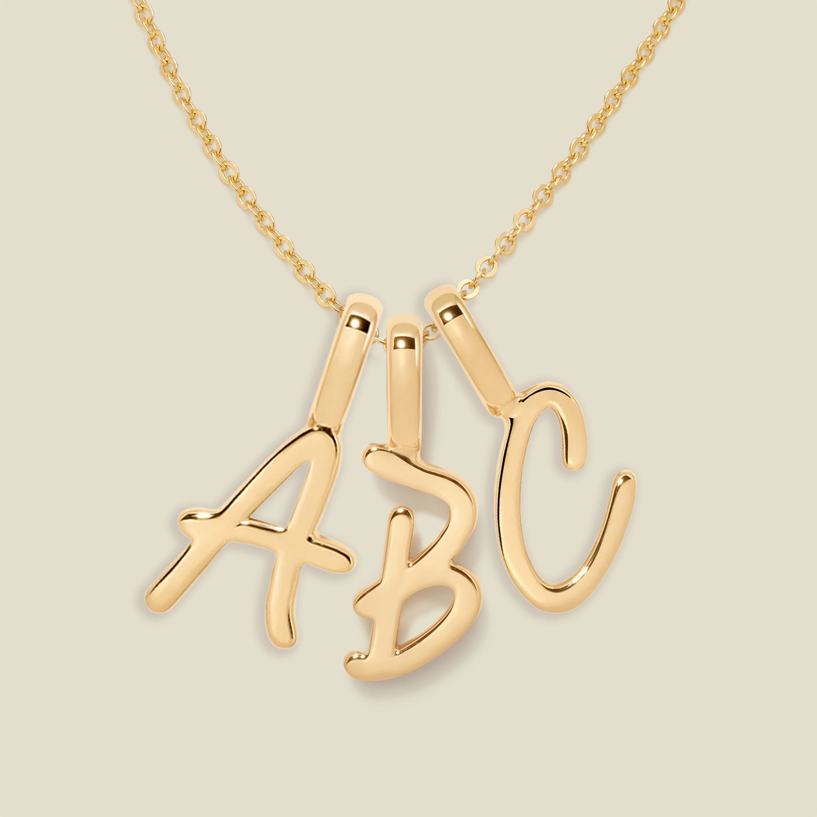 Initial Script Stacker Necklace