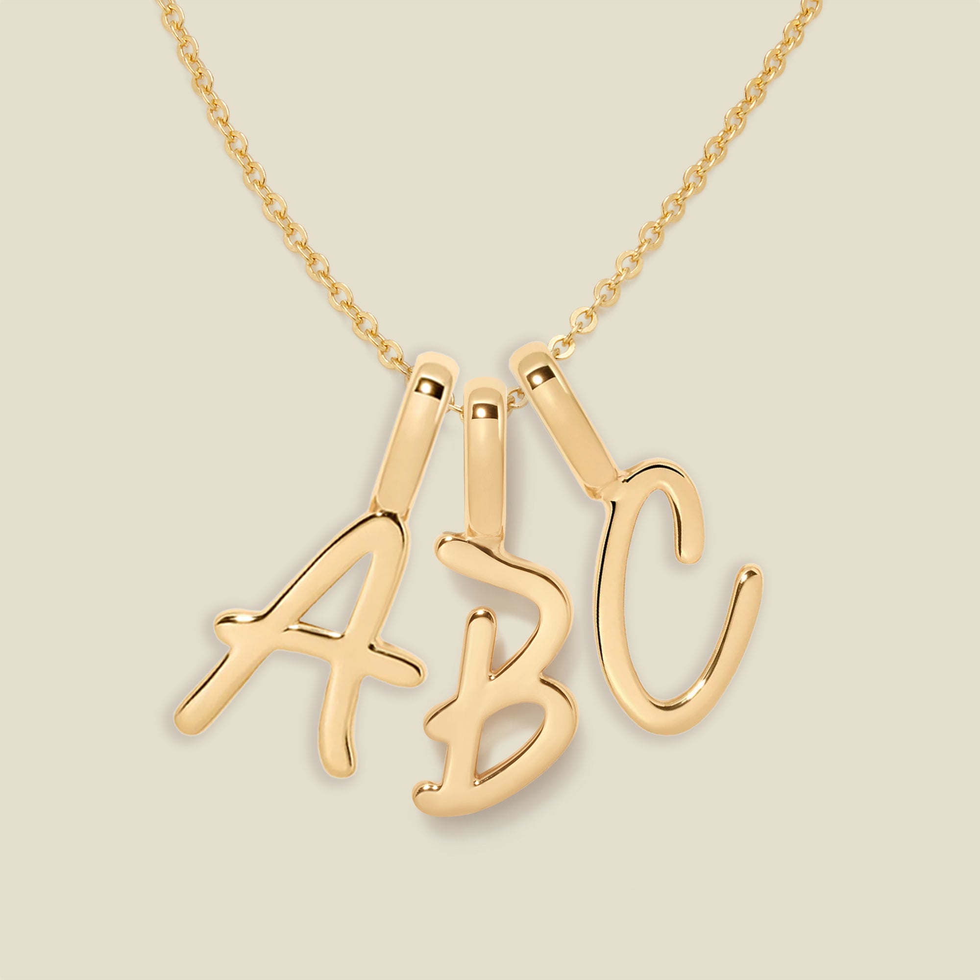 Initial Script Stacker Necklace