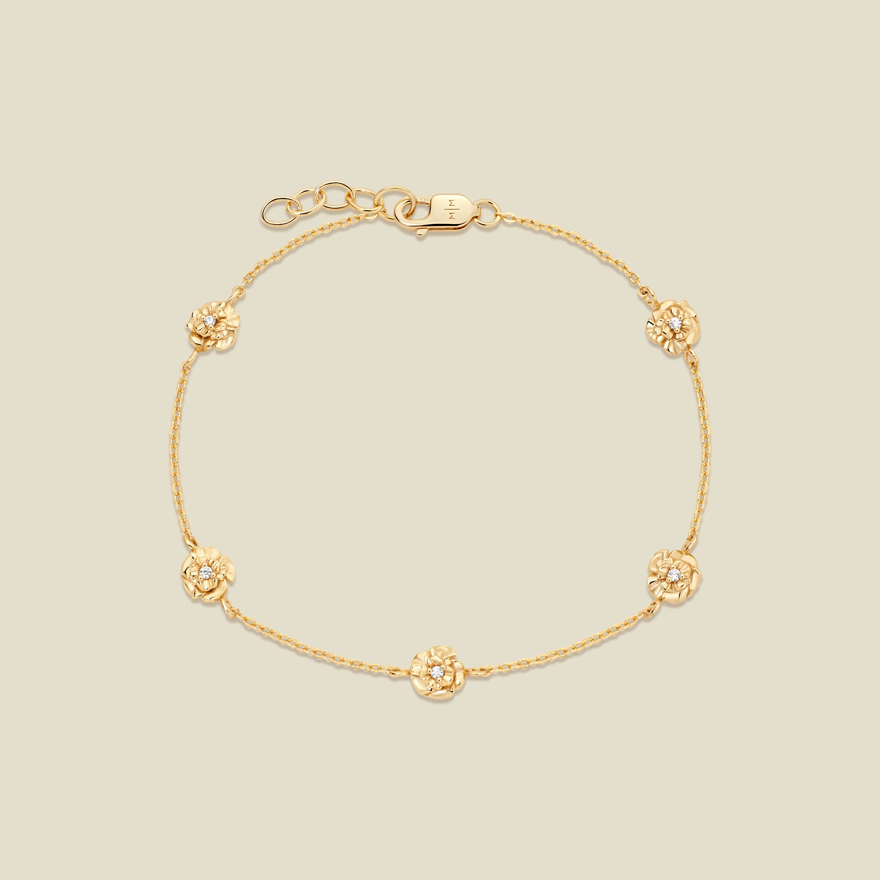 January CZ Birth Flower Station Bracelet