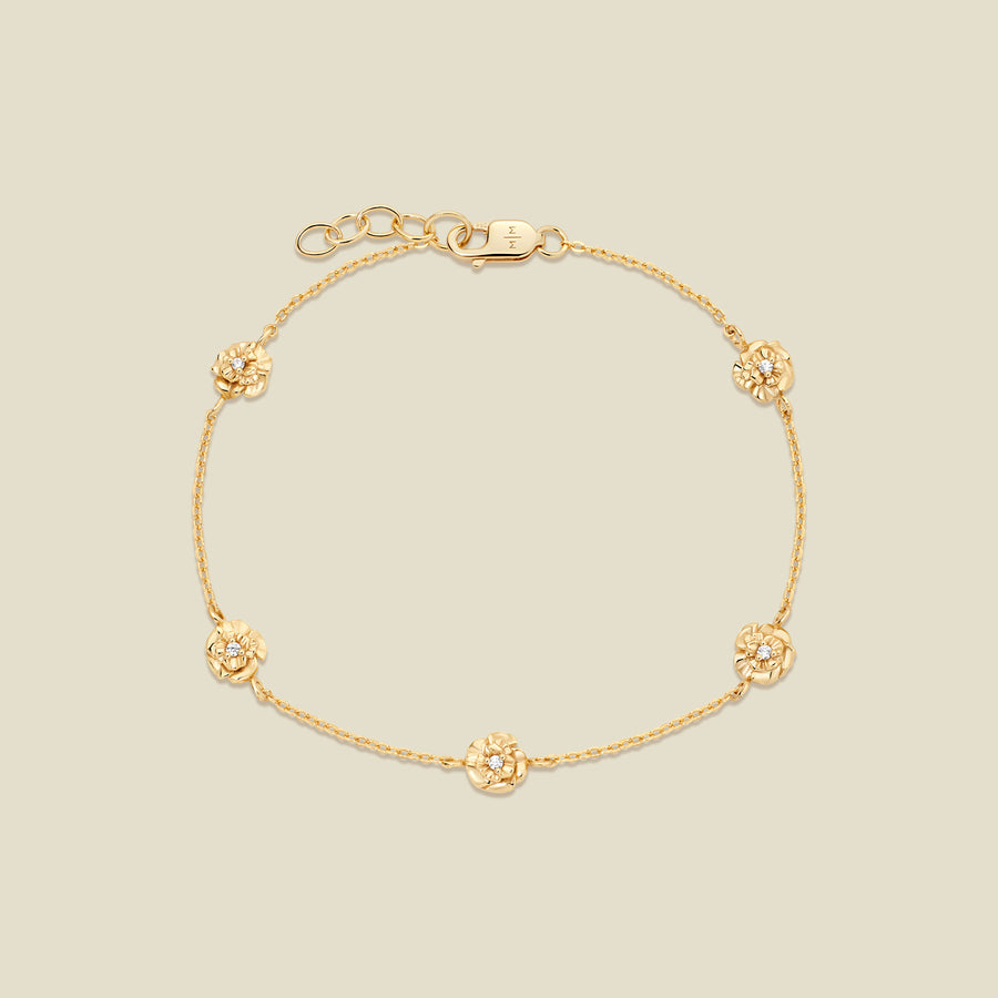 January CZ Birth Flower Station Bracelet