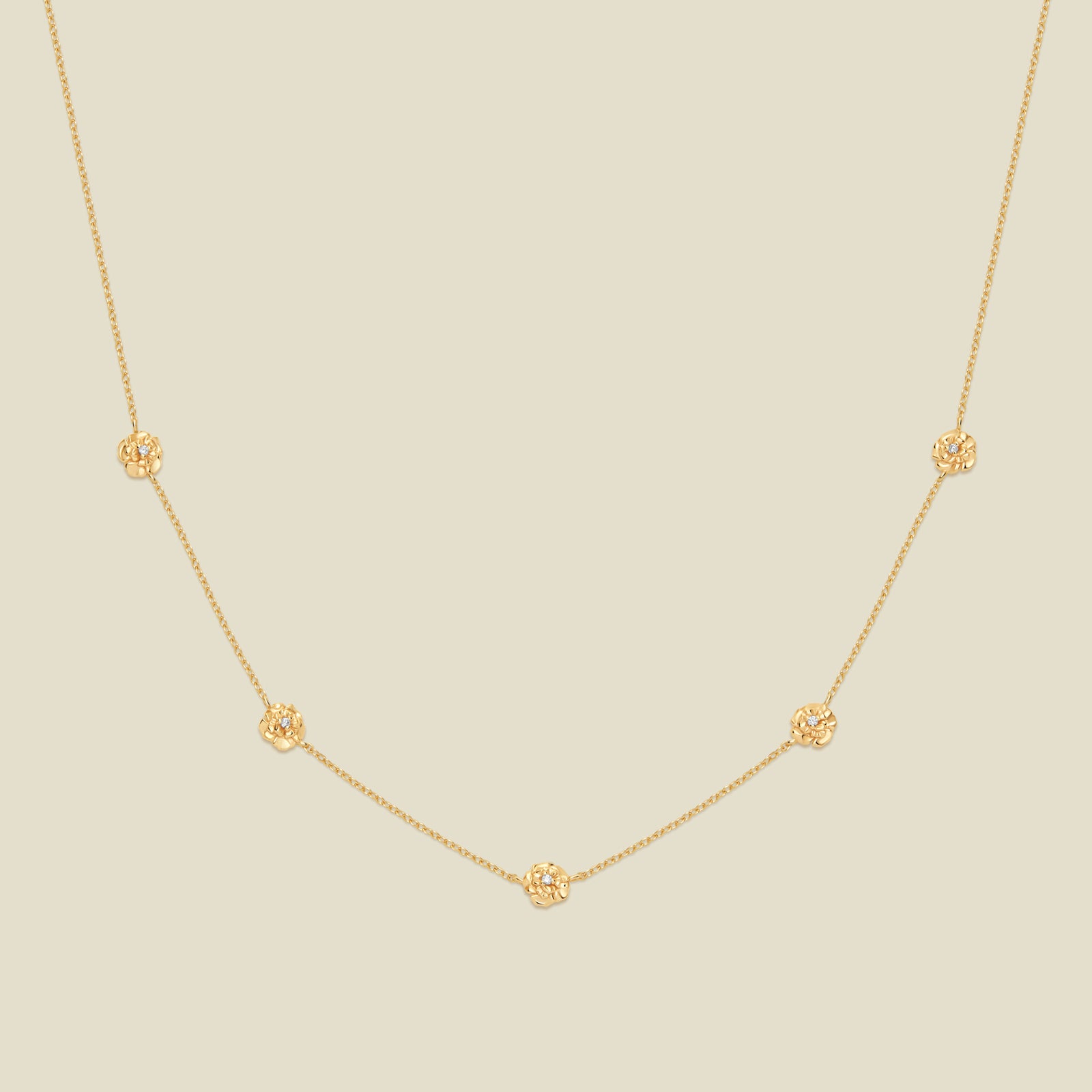 January CZ Birth Flower Station Necklace