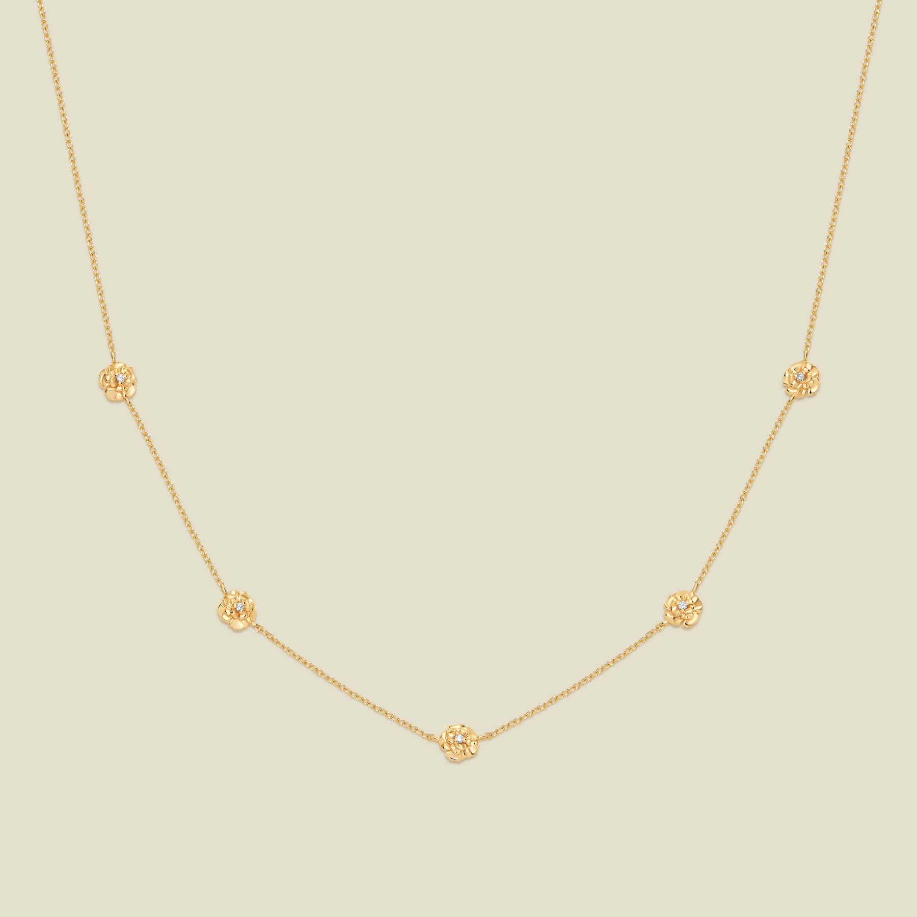 January CZ Birth Flower Station Necklace