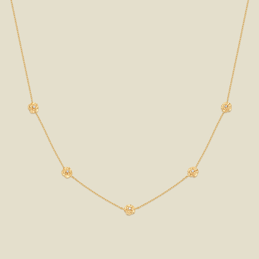 January CZ Birth Flower Station Necklace