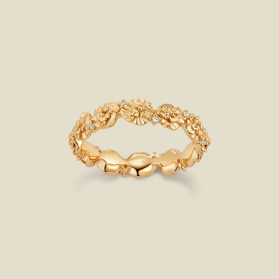 January CZ Birth Flower Eternity Ring