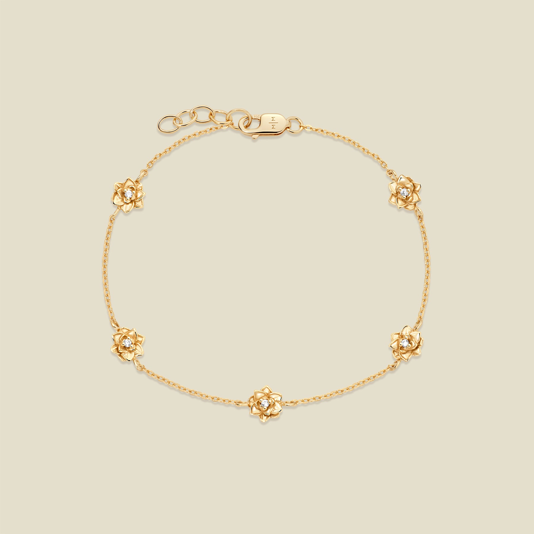 July CZ Birth Flower Station Bracelet