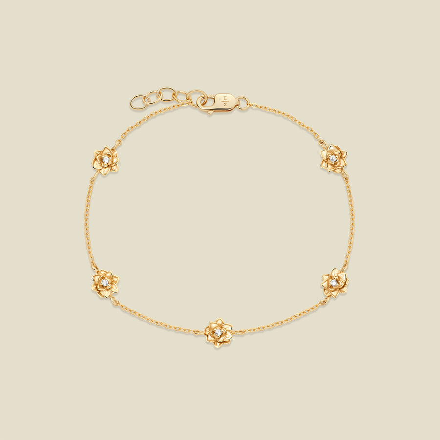 July CZ Birth Flower Station Bracelet