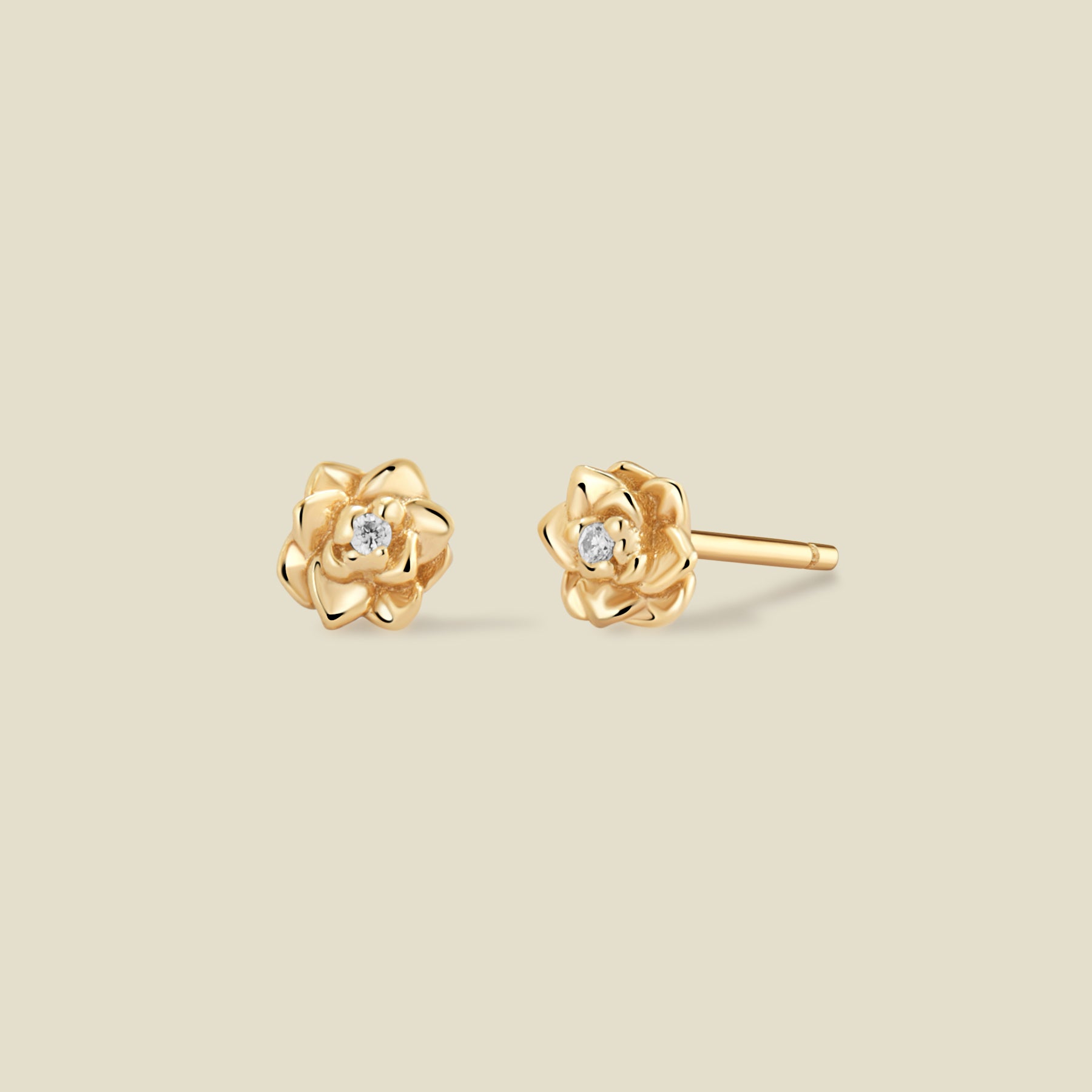 July CZ Birth Flower Stud Earrings