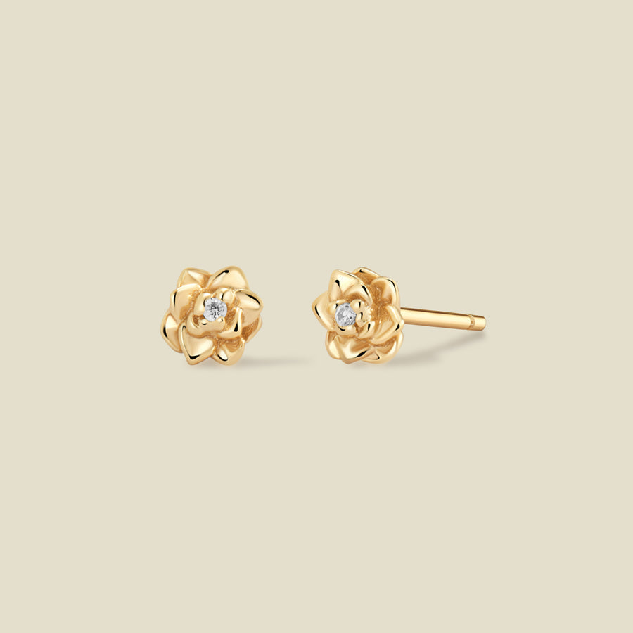July CZ Birth Flower Stud Earrings