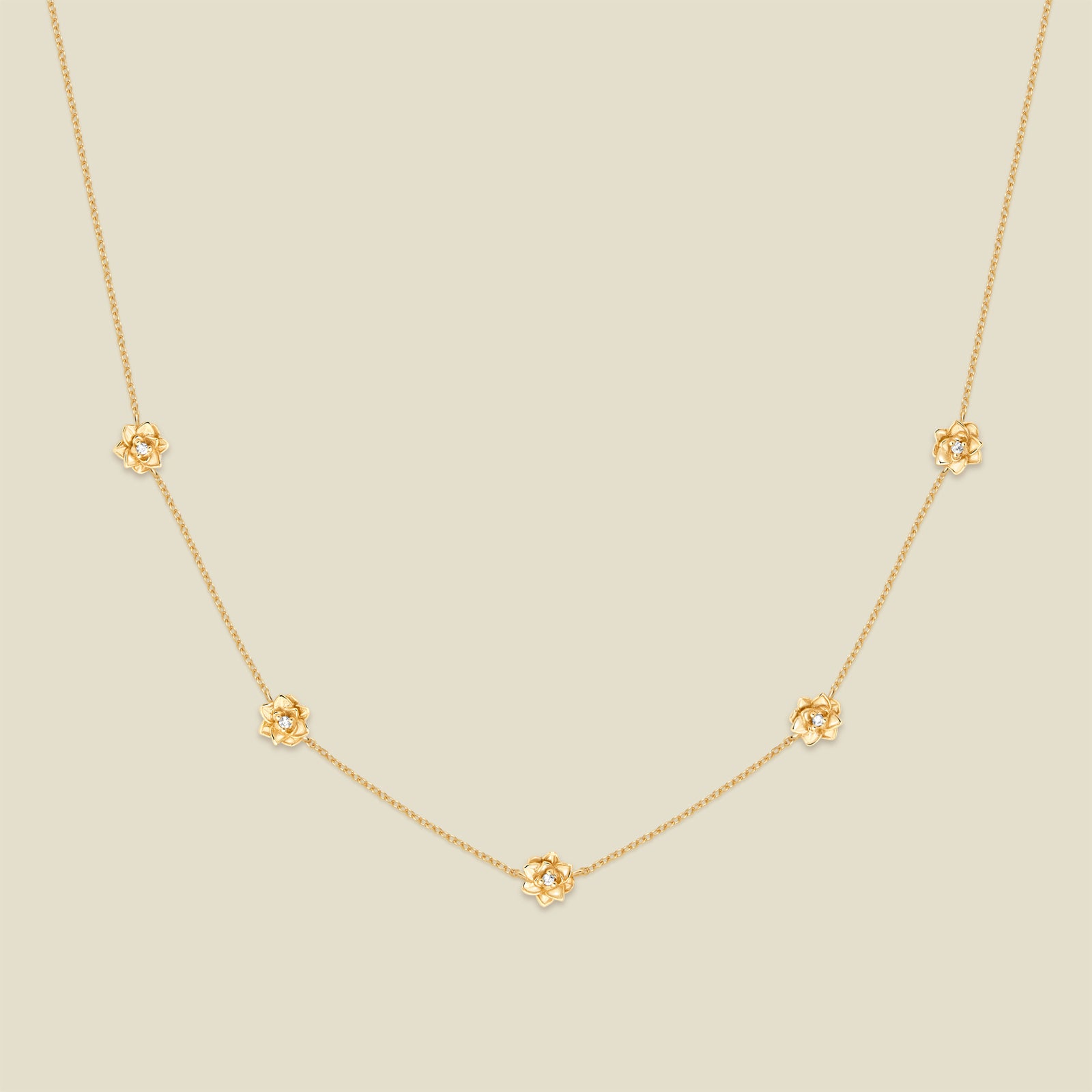 July CZ Birth Flower Station Necklace