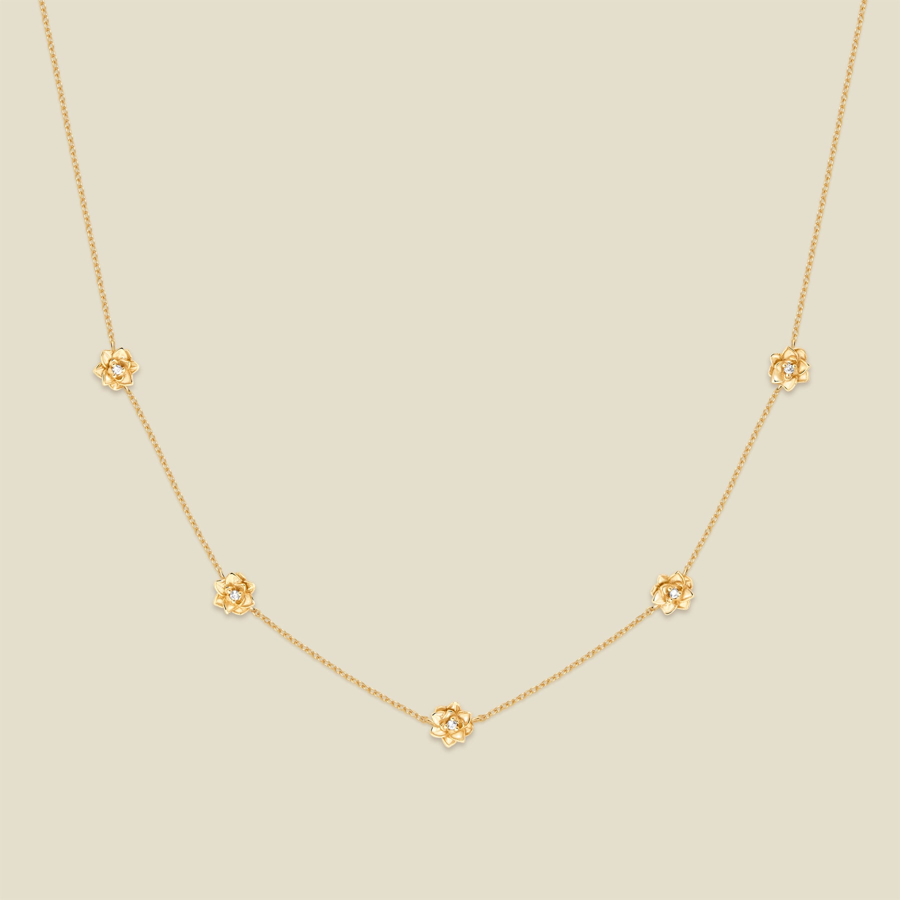 July CZ Birth Flower Station Necklace