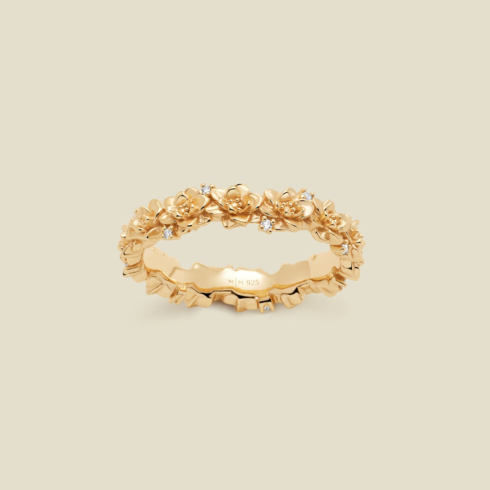 July CZ Birth Flower Eternity Ring