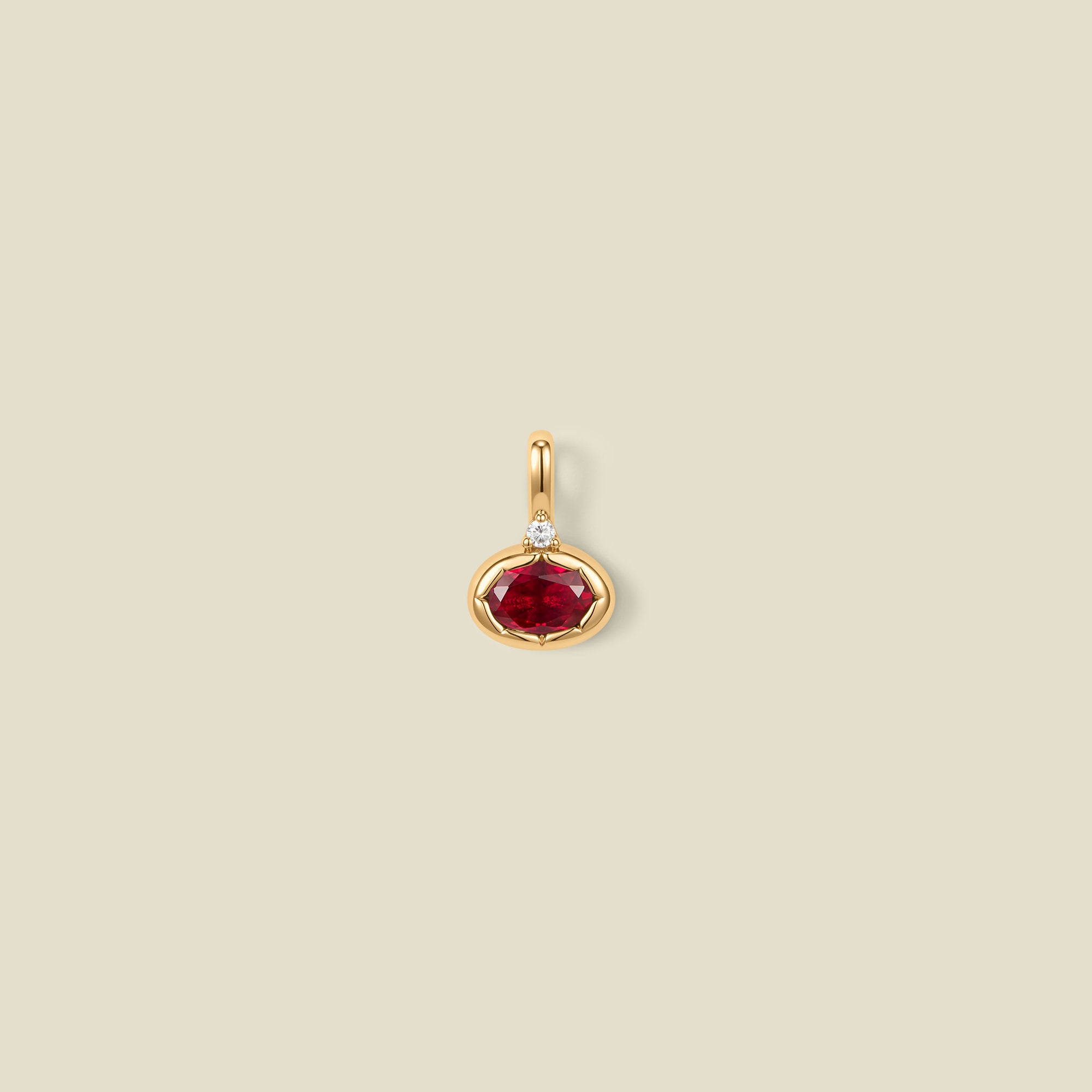 July Oval Birthstone Charm