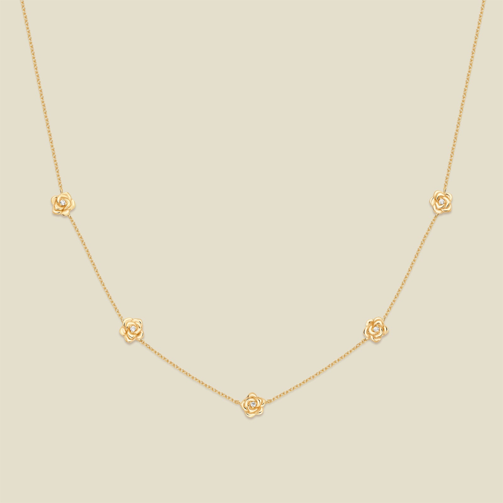 June CZ Birth Flower Station Necklace