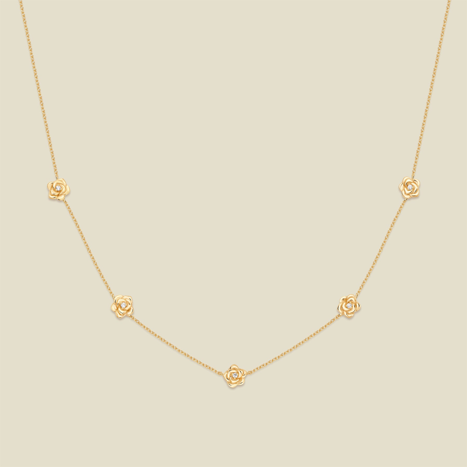 June CZ Birth Flower Station Necklace