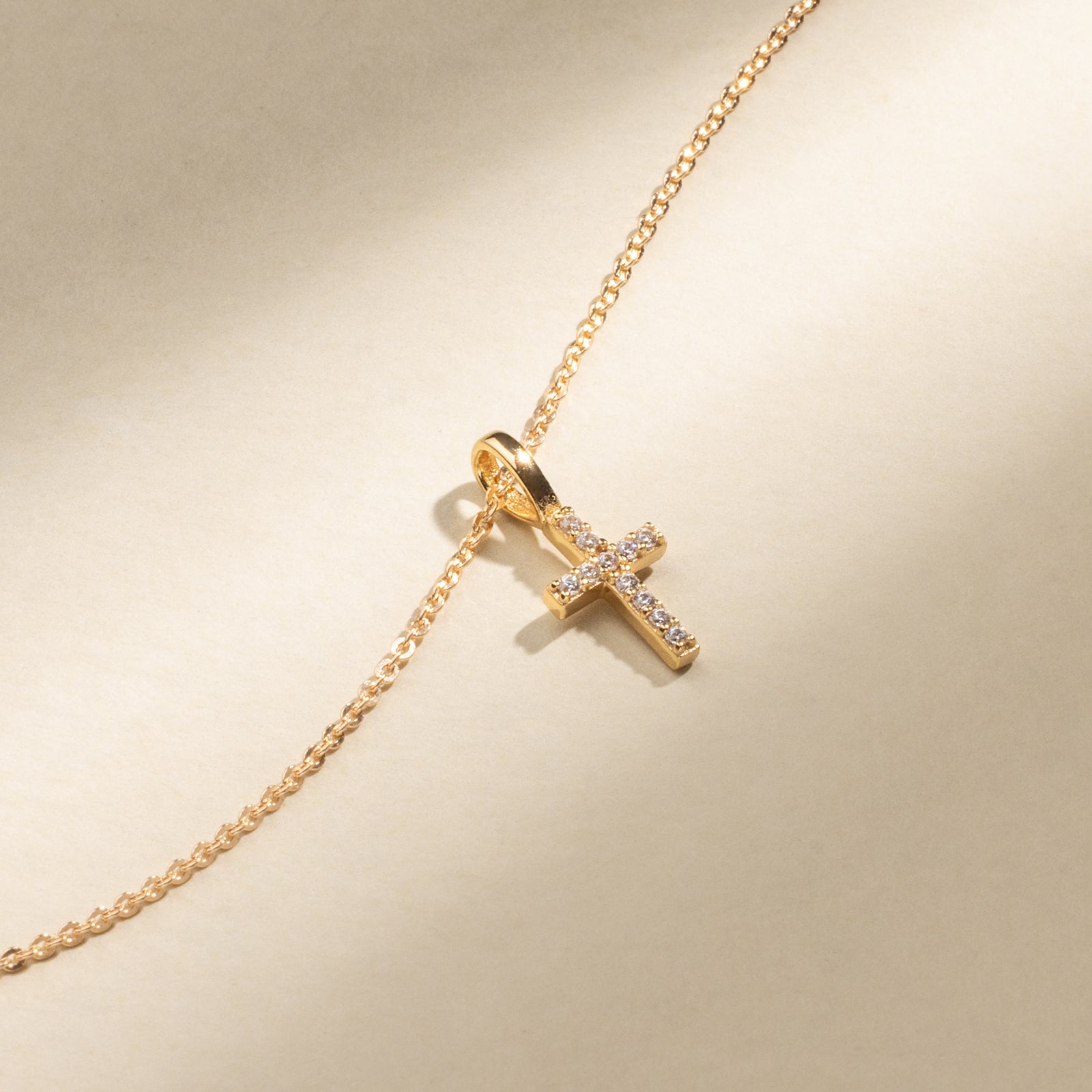 Mini CZ Cross Necklace