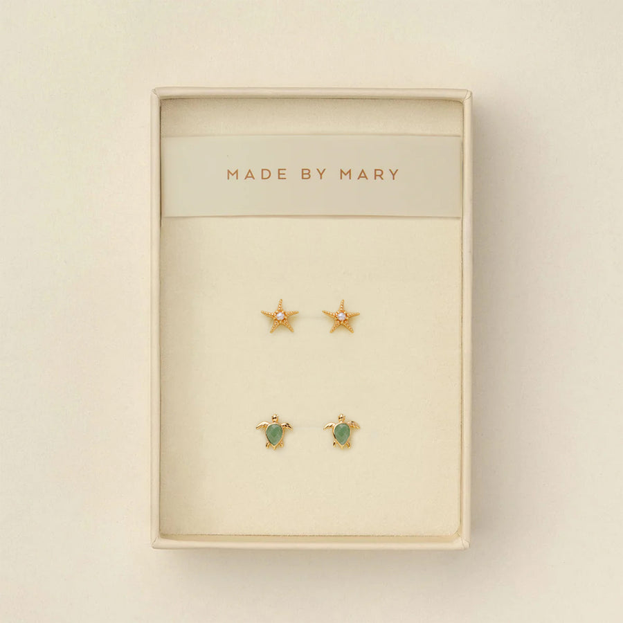 Low Tide Turtle Stud Earrings Set