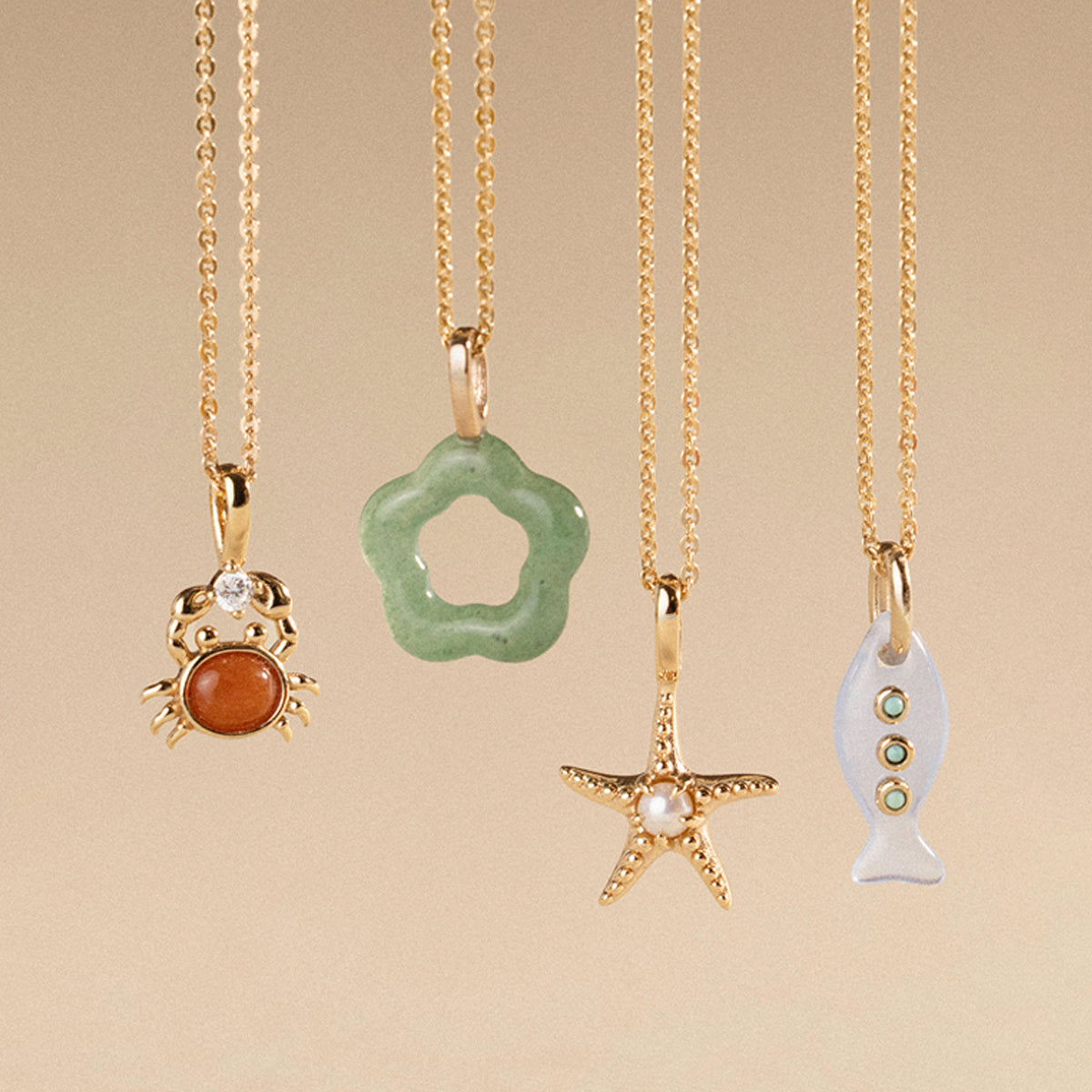 Low Tide Fish Charm Necklace