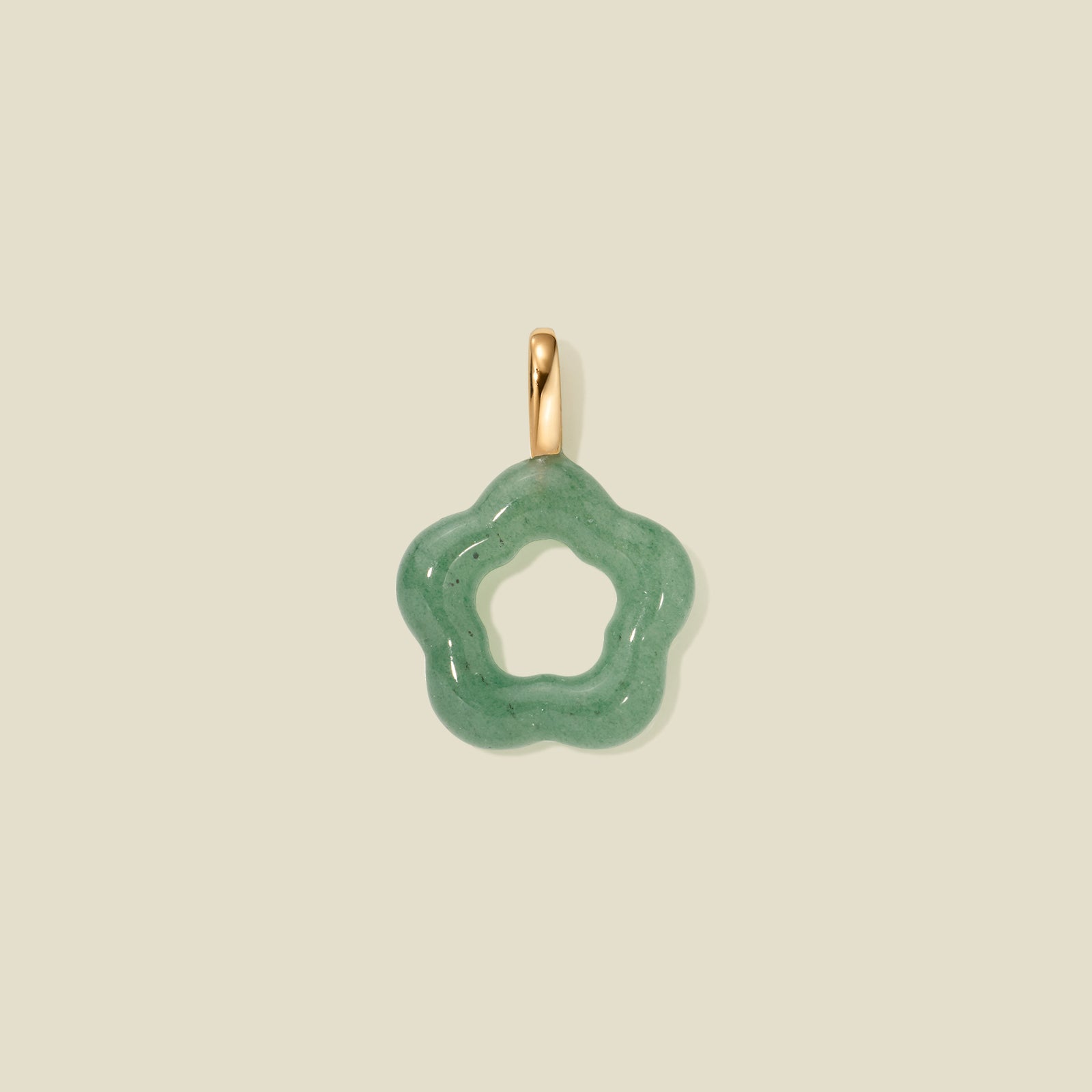 Green Aventurine Flower Charm