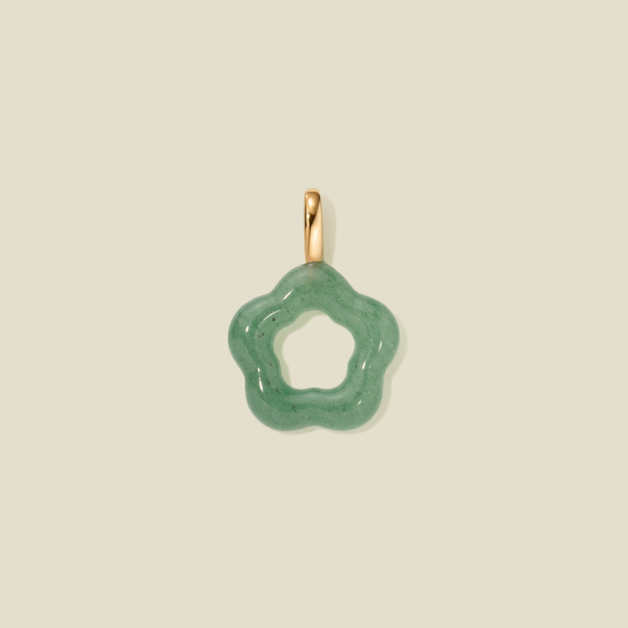 Green Aventurine Flower Charm