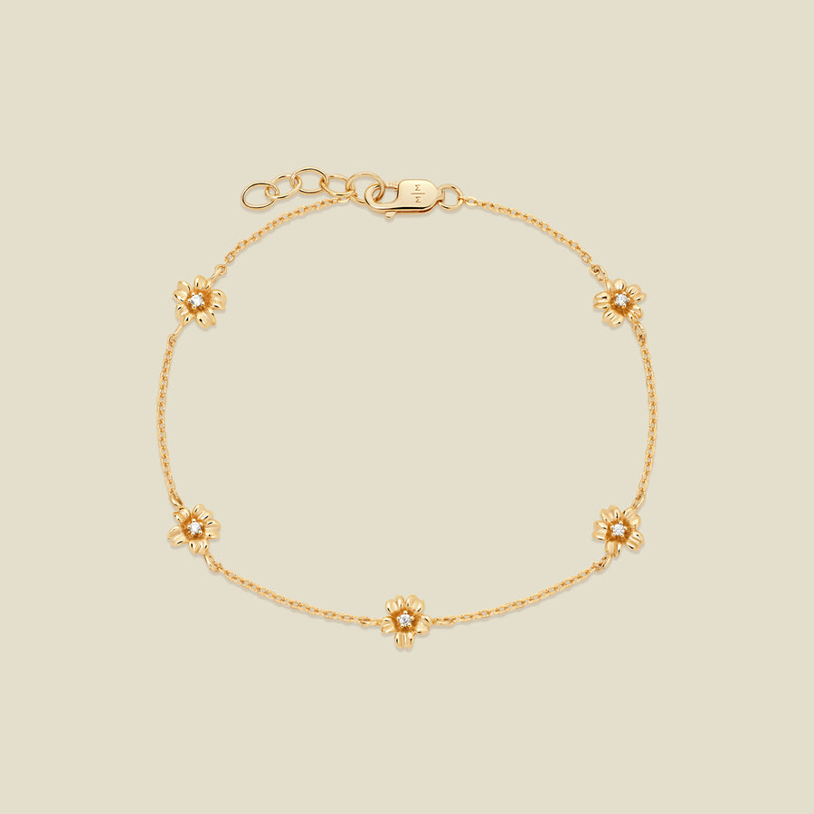 March CZ Birth Flower Station Bracelet