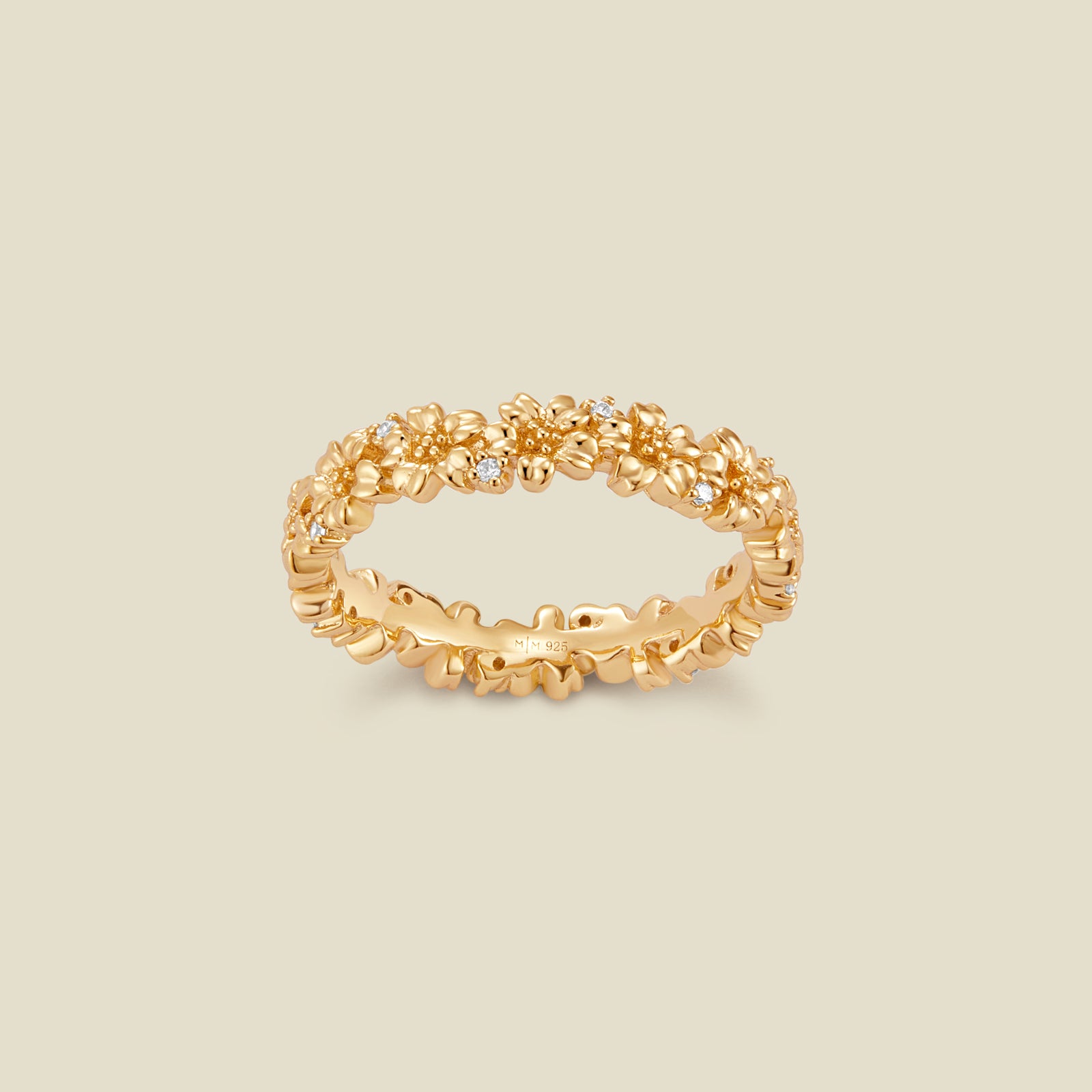 March CZ Birth Flower Eternity Ring