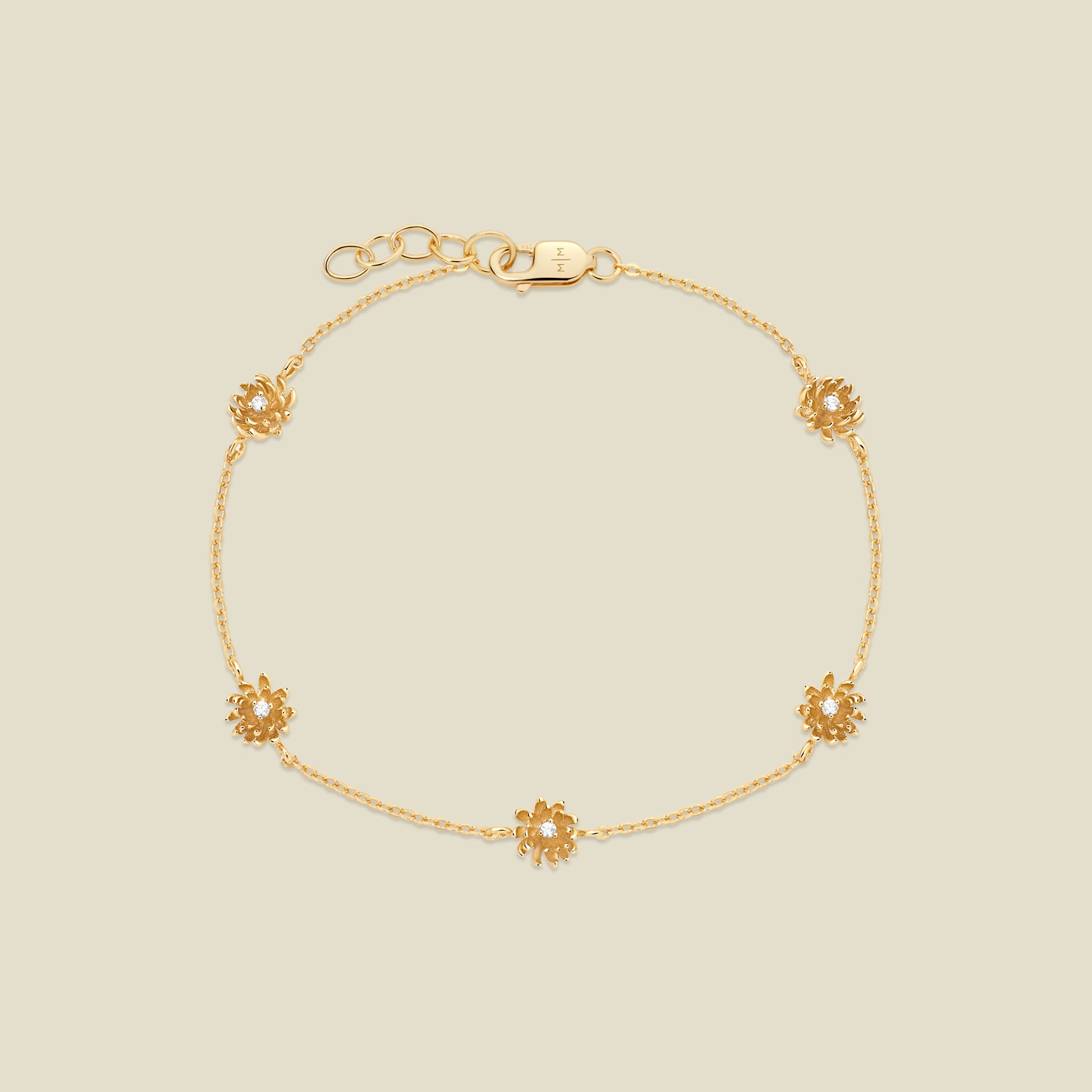 November CZ Birth Flower Station Bracelet