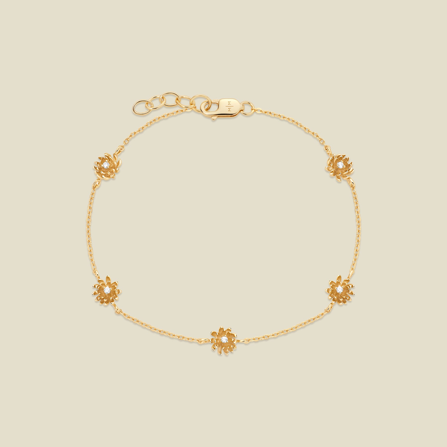 November CZ Birth Flower Station Bracelet