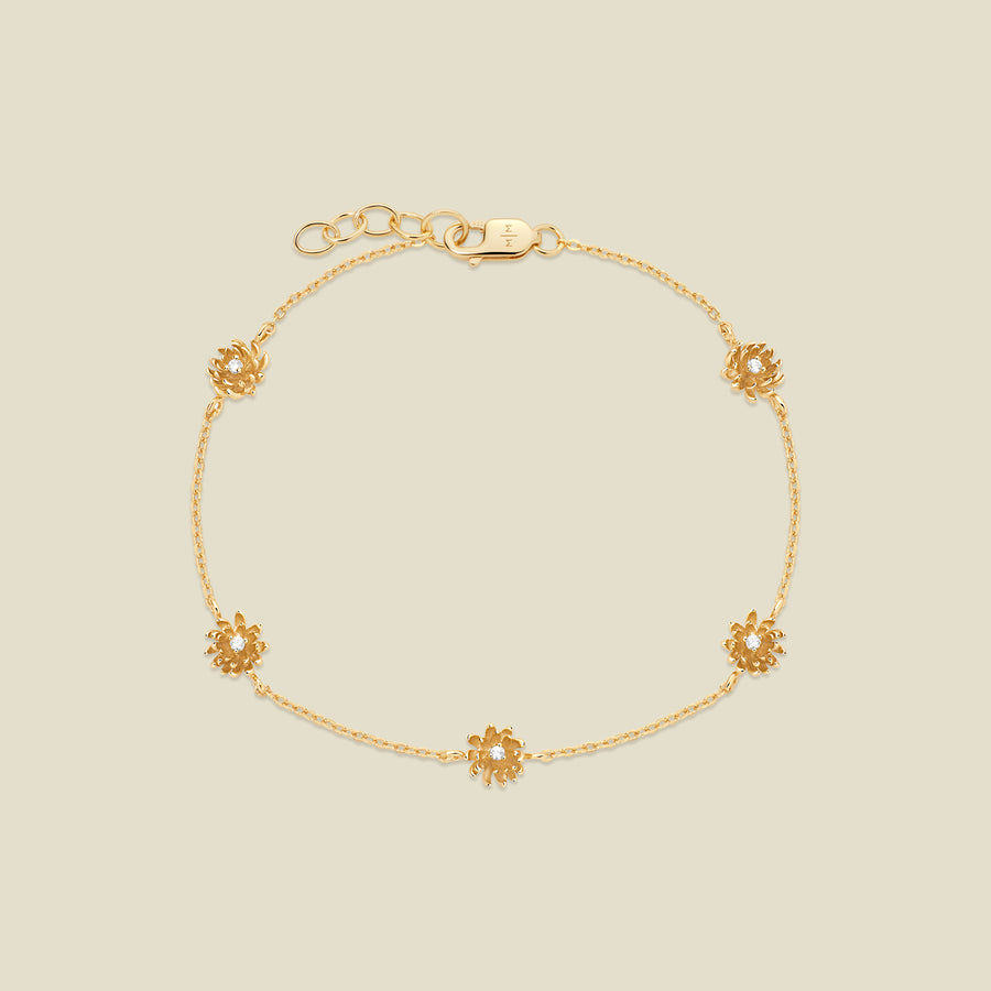 November CZ Birth Flower Station Bracelet
