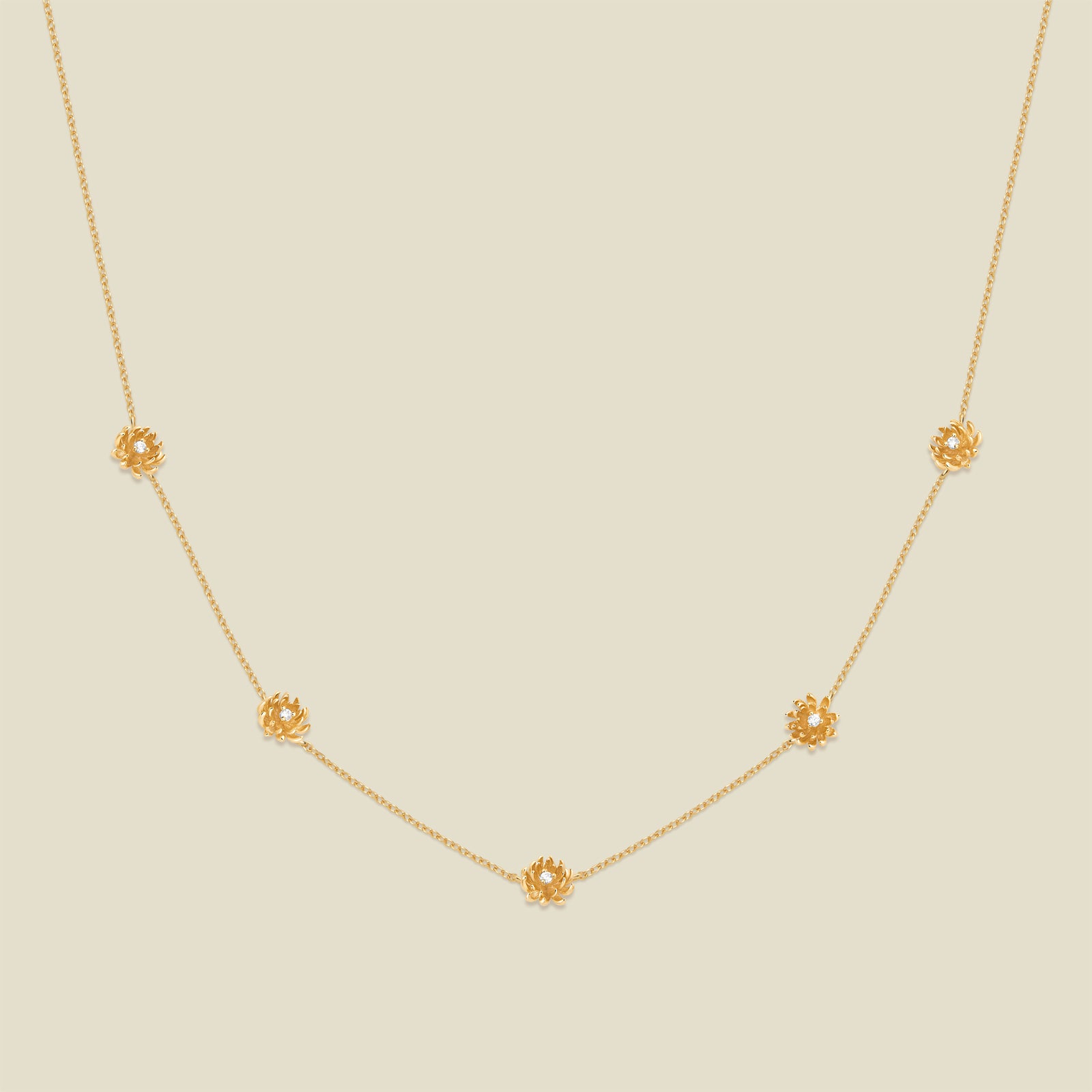 November CZ Birth Flower Station Necklace