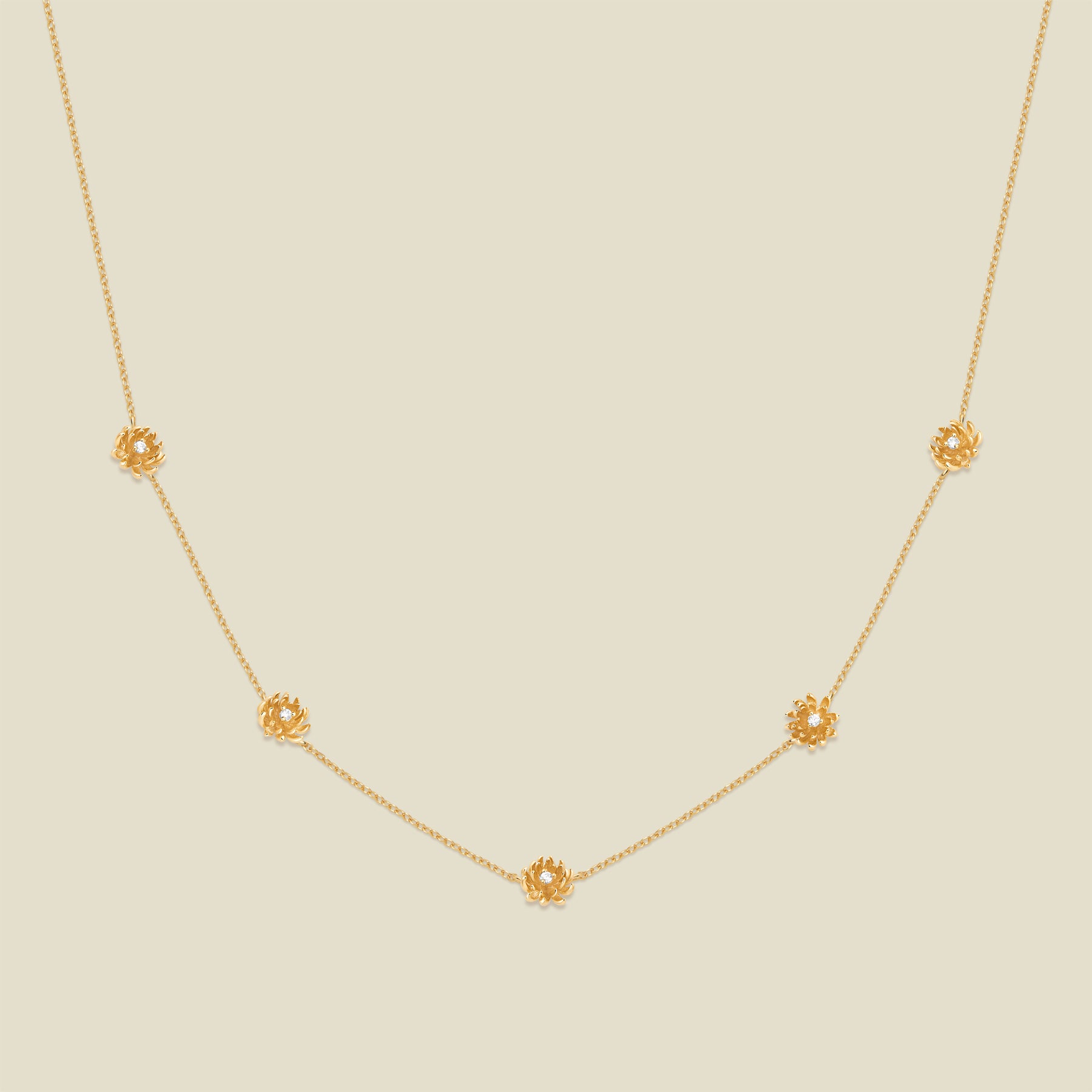 November CZ Birth Flower Station Necklace