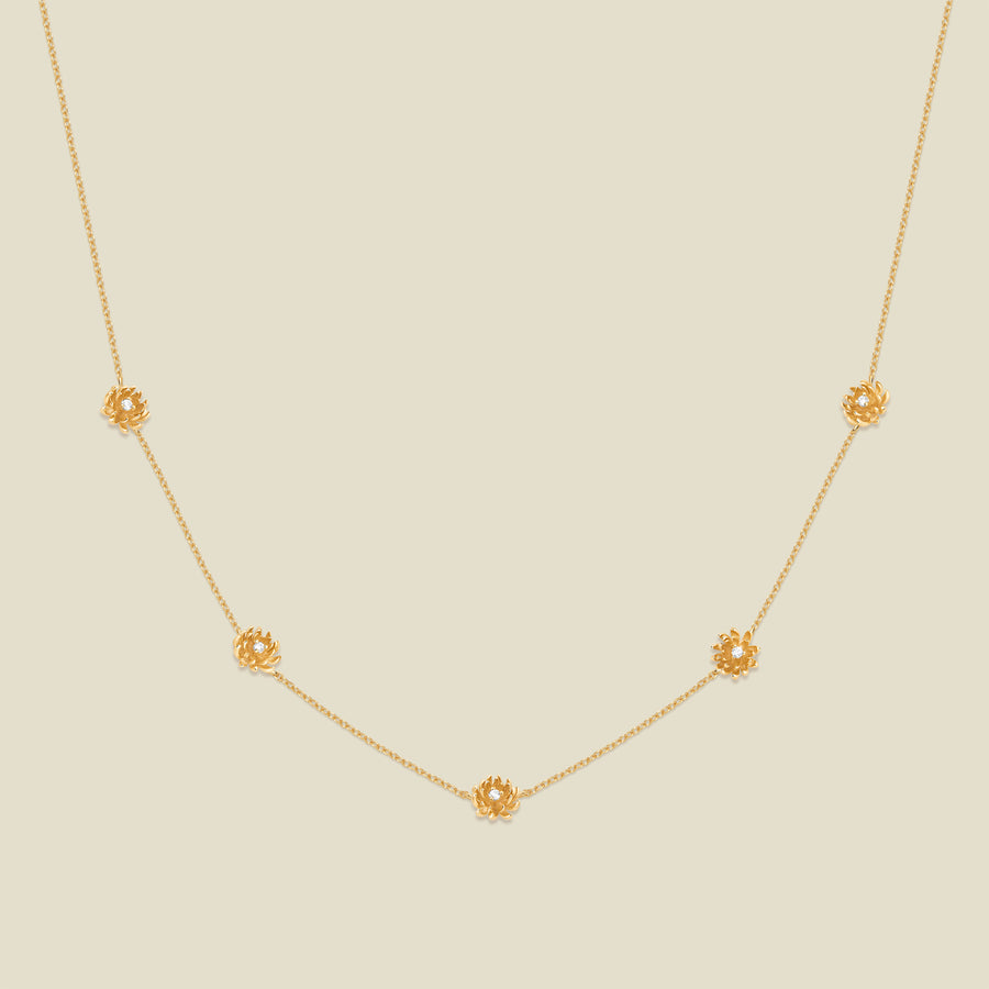 November CZ Birth Flower Station Necklace