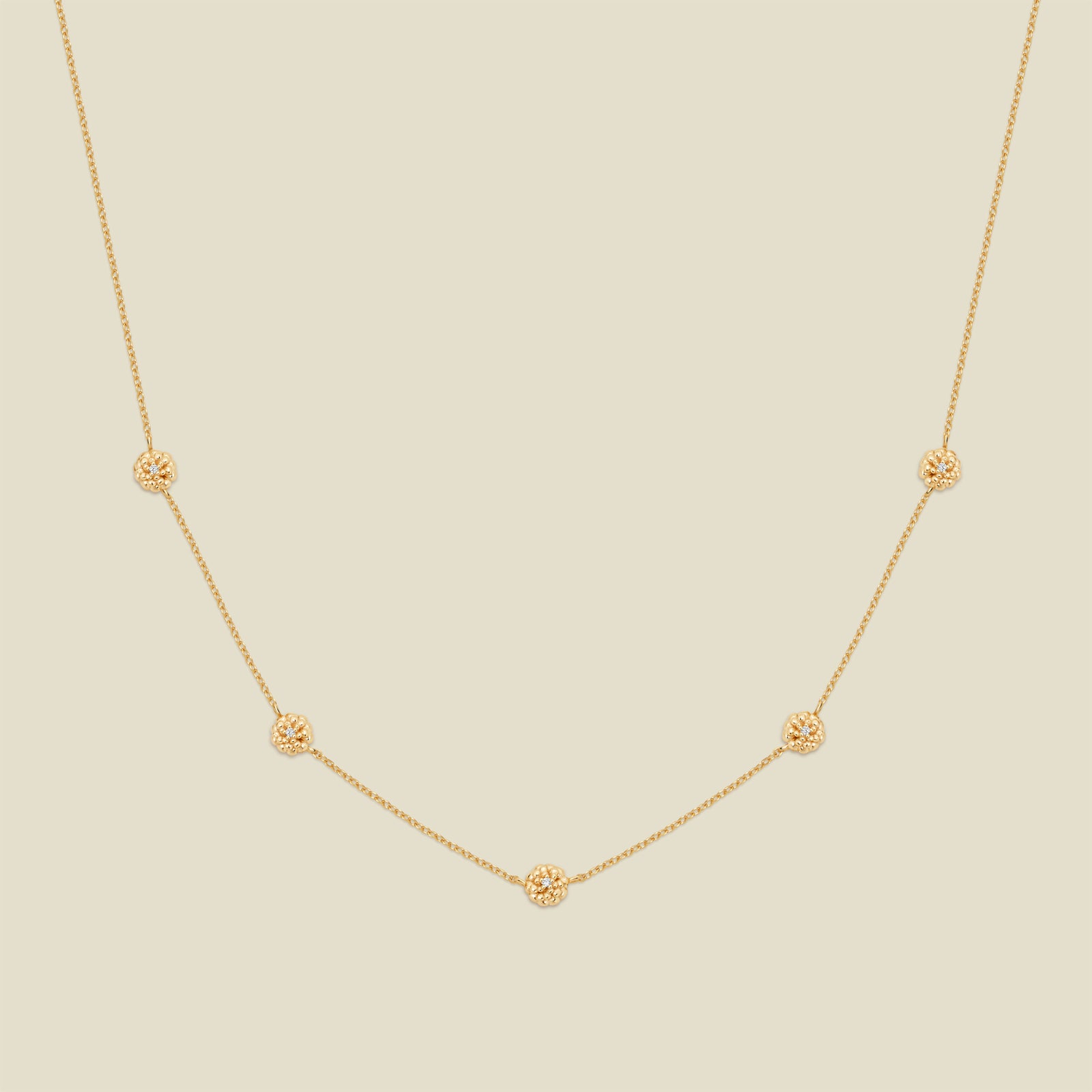 October CZ Birth Flower Station Necklace