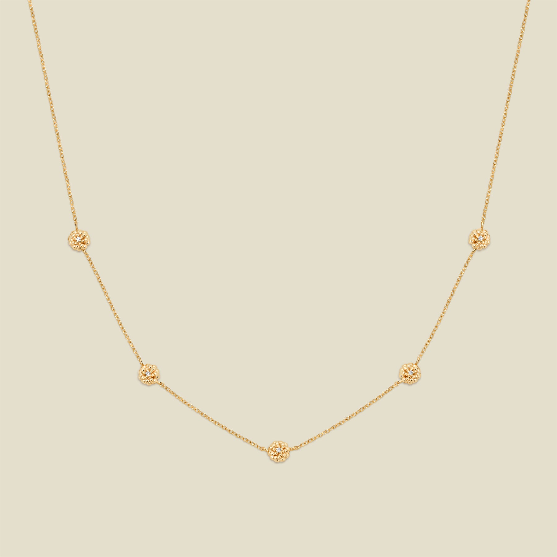 October CZ Birth Flower Station Necklace