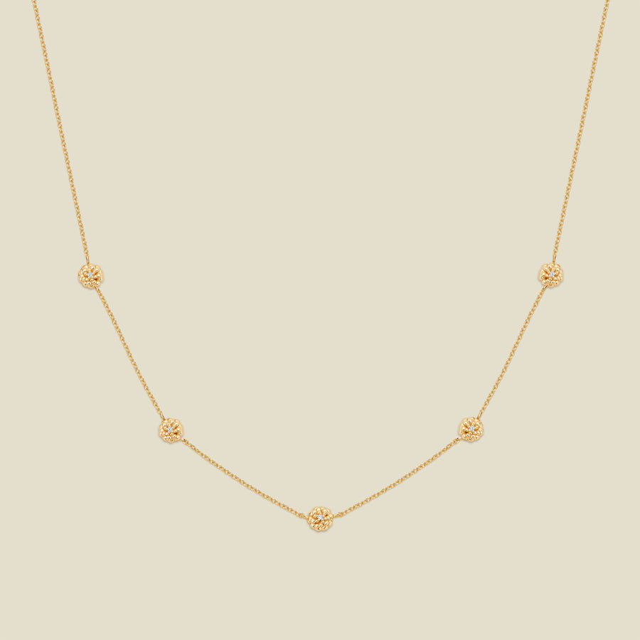 October CZ Birth Flower Station Necklace