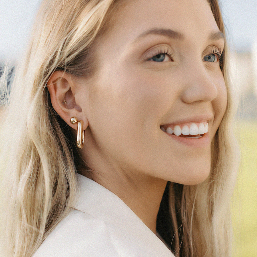 Sol Paperclip Hoop Earrings Lifestyle