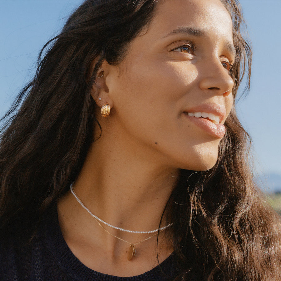 Sol Crossover Hoop Earrings Lifestyle