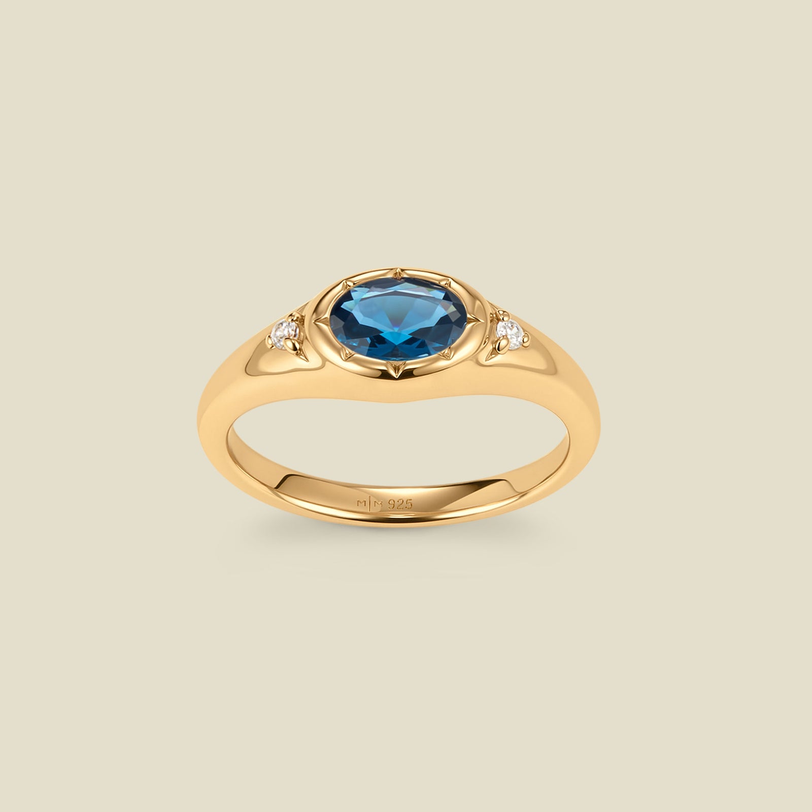 September Oval Birthstone Signet Ring