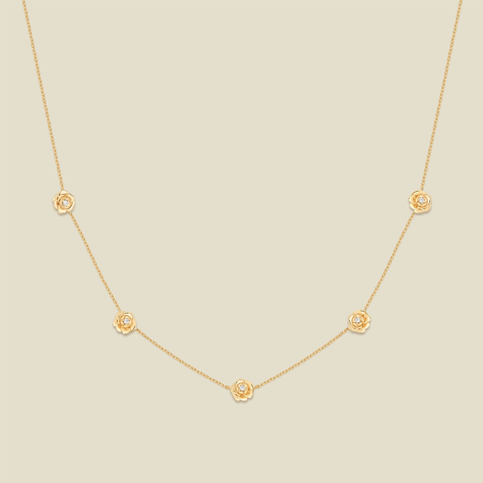 September CZ Birth Flower Station Necklace