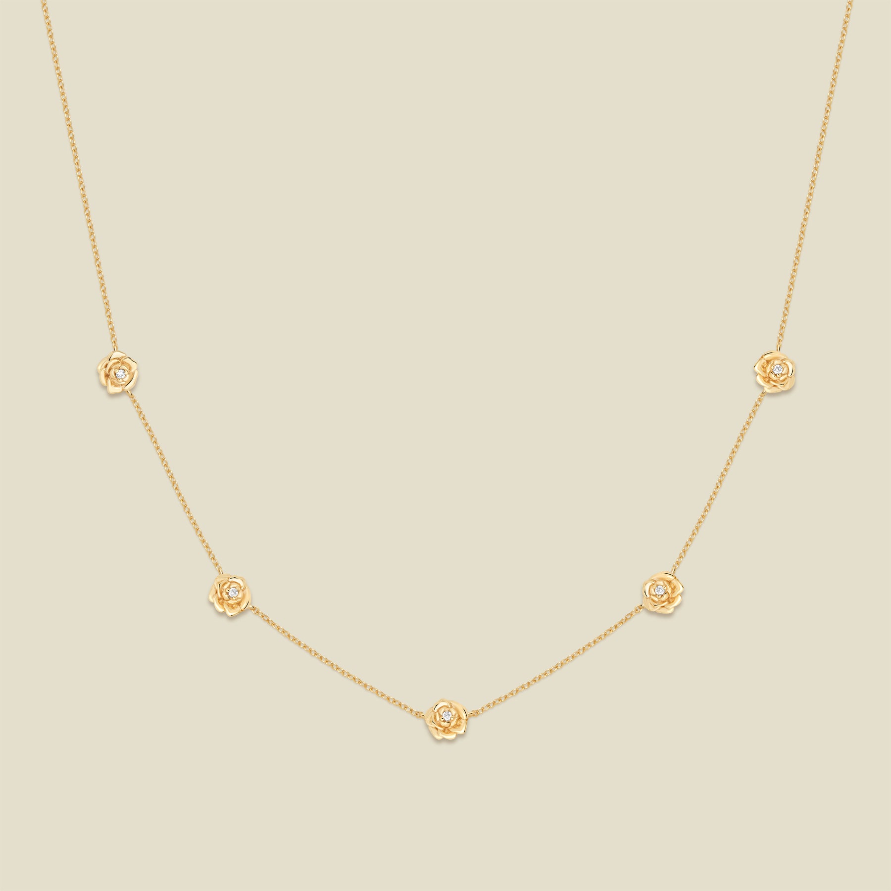 September CZ Birth Flower Station Necklace