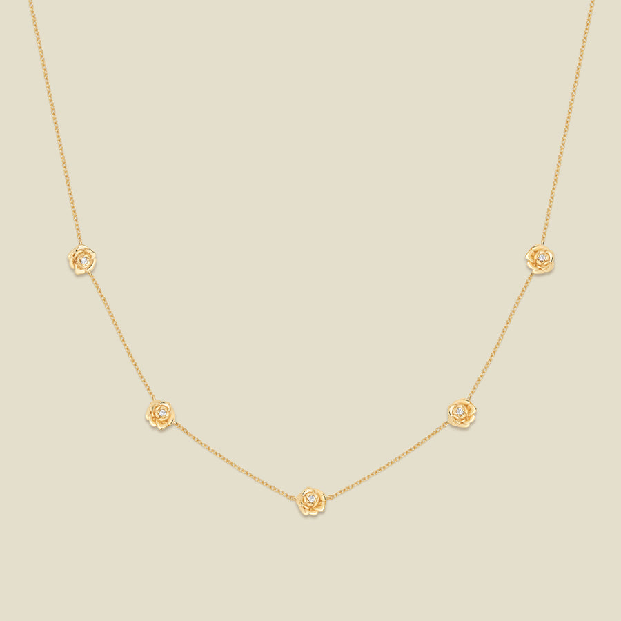 September CZ Birth Flower Station Necklace