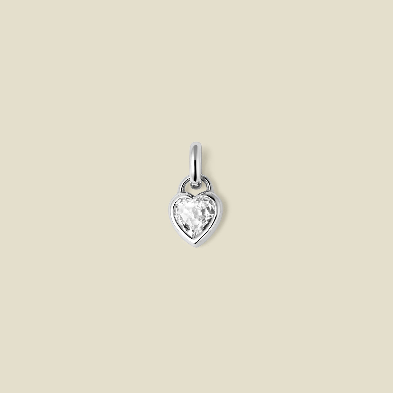 CZ Heart Padlock Charm