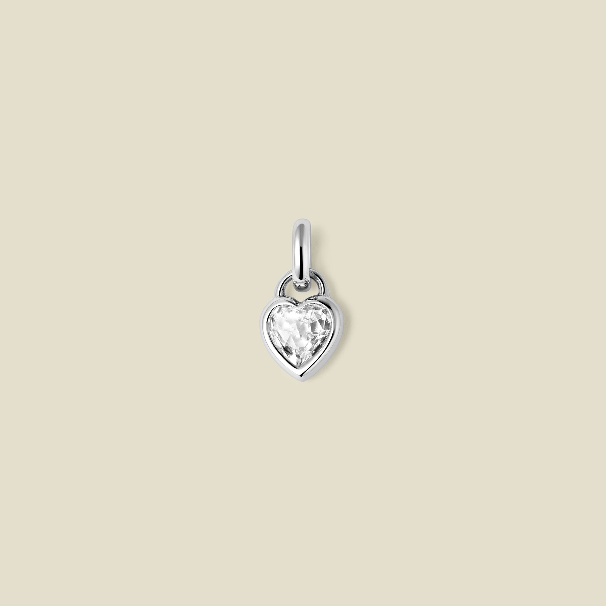 CZ Heart Padlock Charm